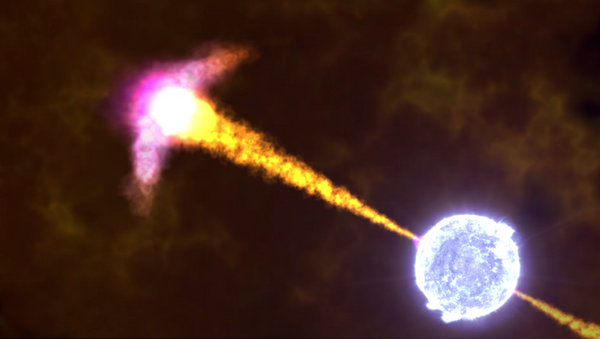 Animação de uma explosão de raio gama feita pela NASA - Sputnik Brasil