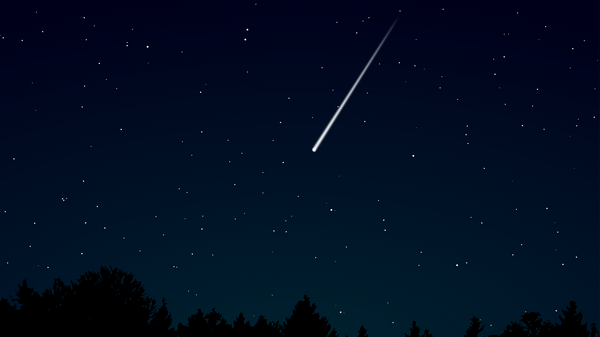 Meteoro cruzando céu noturno - Sputnik Brasil