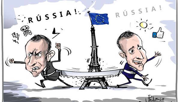 Esse vai e vem de Macron acabou parando... na Rússia - Sputnik Brasil