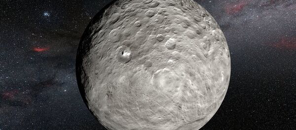 Imagem artística dos pontos brilhantes de Ceres registrados pela estação interplanetária Dawn - Sputnik Brasil