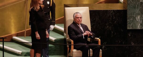 Michel Temer, presidente do Brasil, na abertura da 73ª Assembleia Geral das Nações Unidas, em Nova York - Sputnik Brasil