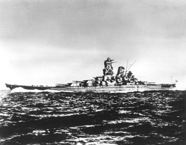 Imagem apresenta navio de guerra japonês Yamato - Sputnik Brasil