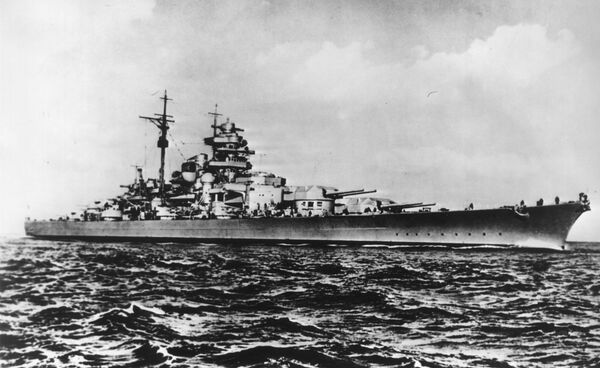 Imagem mostra o encouraçado alemão Bismarck - Sputnik Brasil