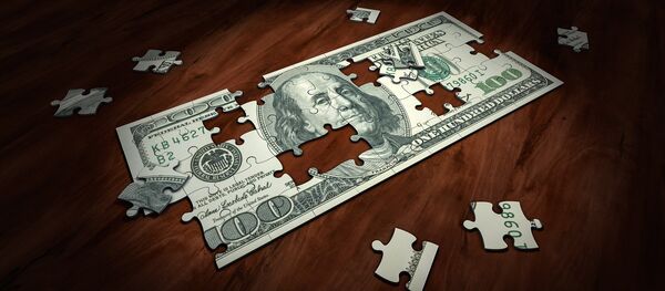 Quebra-cabeça de uma nota de 100 dólares dos EUA - Sputnik Brasil