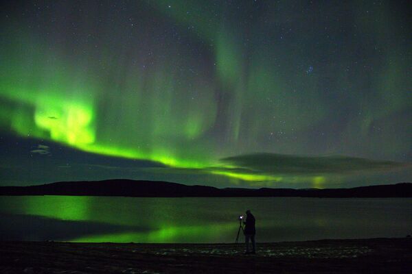 Aurora Boreal na região de Murmansk, na Rússia - Sputnik Brasil