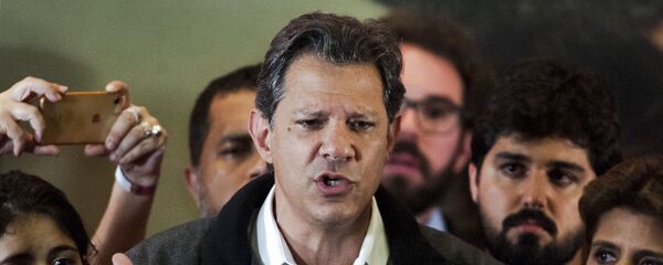 O candidato à Presidência da República, Fernando Haddad, durante declaração após resultado do primeiro turno das eleições. - Sputnik Brasil