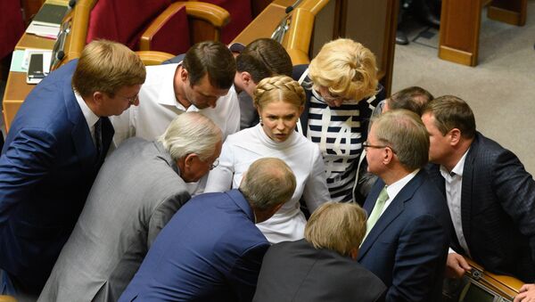 Yulia Tymoshenko no parlamento ucraniano em Kiev, na Ucrânia. - Sputnik Brasil