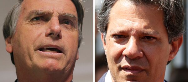 Candidatos à Presidência do Brasil Jair Bolsonaro (esq.) e Fernando Haddad (dir.). - Sputnik Brasil