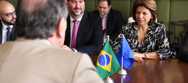 A presidente da Missão de Observação Eleitoral da Organização dos Estados Americanos e ex-presidente da Costa Rica, Laura Chinchilla visita o Itamaraty. - Sputnik Brasil