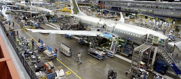 Montagem do avião Boeing 737 (foto de arquivo) - Sputnik Brasil