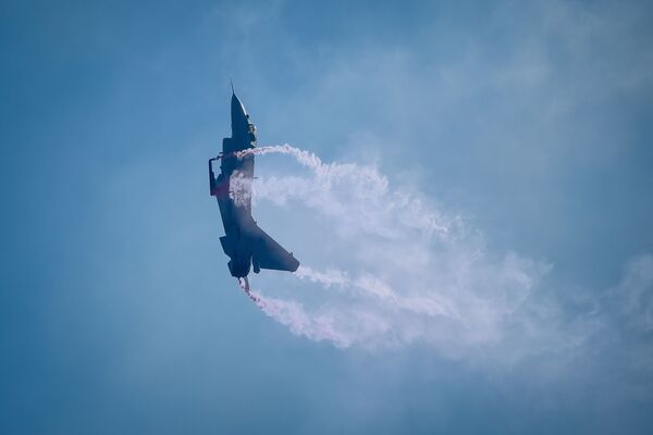 Caça chinês J-10B na Exposição Internacional de Aviação & Aeroespacial da China 2018 - Sputnik Brasil