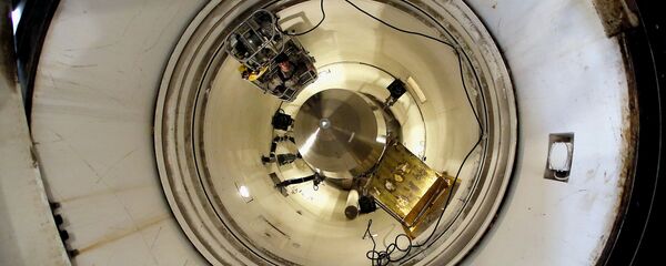 Míssil balístico intercontitental Minuteman III é visto na base aérea de Minot, nos EUA (foto de arquivo) - Sputnik Brasil