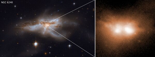 Colisão de dois buracos negros supermassivos de duas galáxias próximas à nossa - Sputnik Brasil