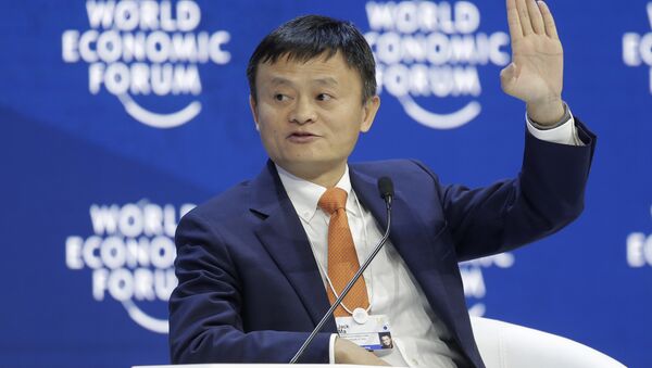 O fundador do grupo Alibaba Jack Ma no Fórum Mundial de Davos. - Sputnik Brasil