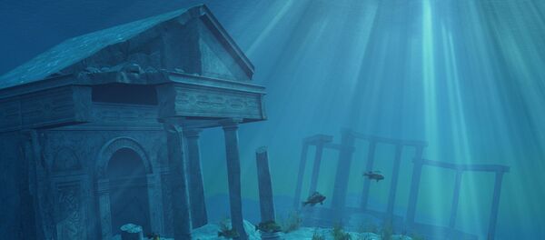 Representação digital de ruínas de uma antiga civilização misteriosa inundada (imagem referencial) - Sputnik Brasil