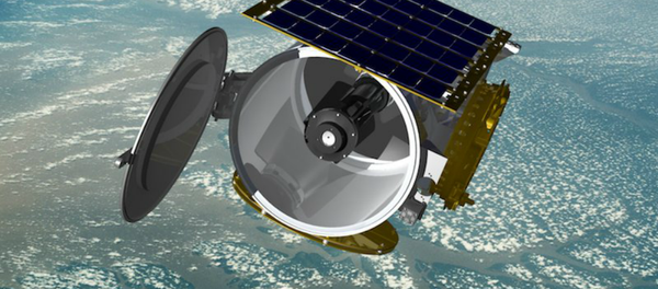 Apresentação artística do satélite miniaturizado Raytheon na órbita - Sputnik Brasil