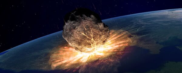 Asteroide colidindo com a Terra (imagem ilustrativa) - Sputnik Brasil