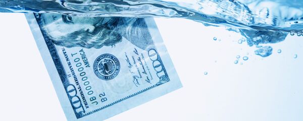 Dolar nadando em água (foto referencial) - Sputnik Brasil