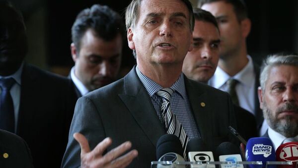 O presidente eleito, Jair Bolsonaro, em entrevista coletiva em Brasília - Sputnik Brasil