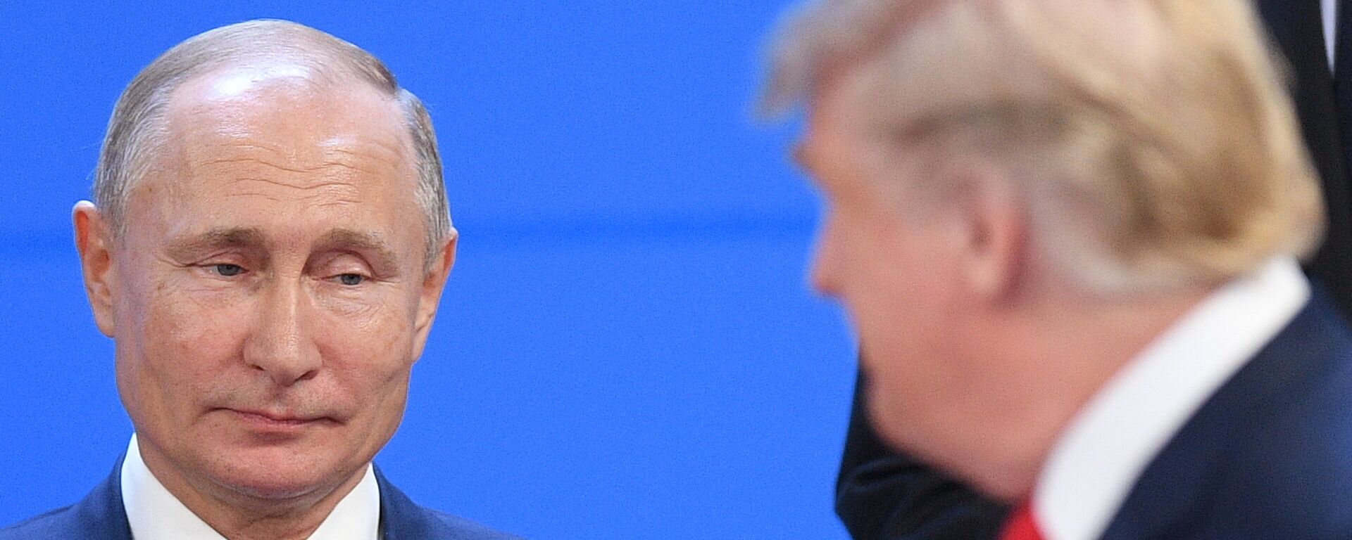 Presidente da Rússia, Vladimir Putin, e o presidente dos EUA, Donald Trump, em novembro de 2018.  - Sputnik Brasil, 1920, 13.03.2025