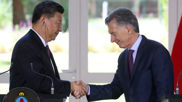 Presidente de China, Xi Jinping, y presidente de Argentina, Mauricio Macri - Sputnik Brasil