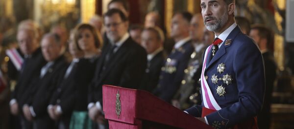Rei da Espanha, Felipe VI, discursa durante as comemorações do Dia da Epifania no Palácio Real de Madri (arquivo) - Sputnik Brasil