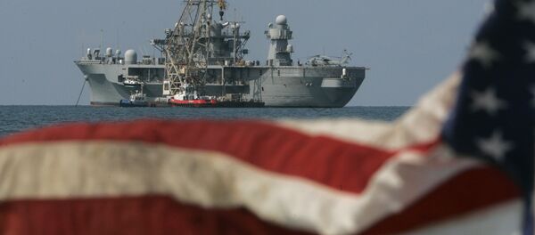USS Mount Whitney, navio da sexta frota dos EUA (imagem de arquivo) - Sputnik Brasil
