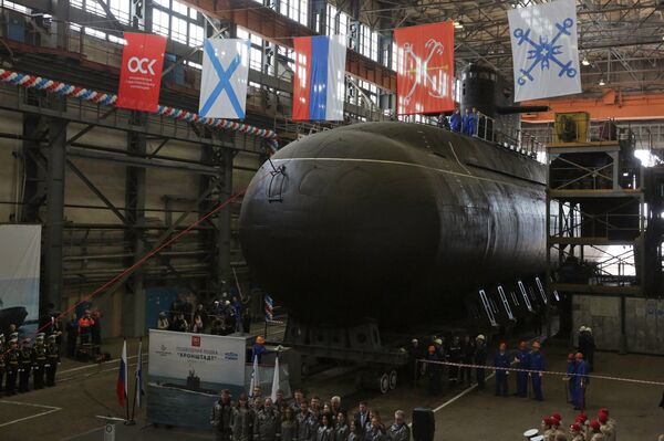 Cerimônia de lançamento de submarino do projeto 677 Lada em São Petersburgo Cerimônia de lançamento de submarino do projeto 677 Lada em São Petersburgo - Sputnik Brasil