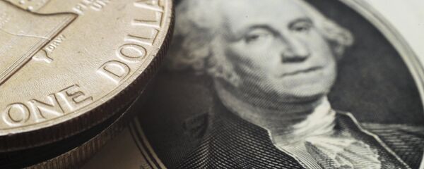 Nota e moeda de um dólar americano - Sputnik Brasil