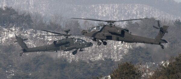 Helicópteros Apache utilizados pela Coreia do Sul - Sputnik Brasil