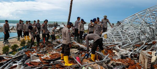 Consequências de um tsunami na Indonésia - Sputnik Brasil