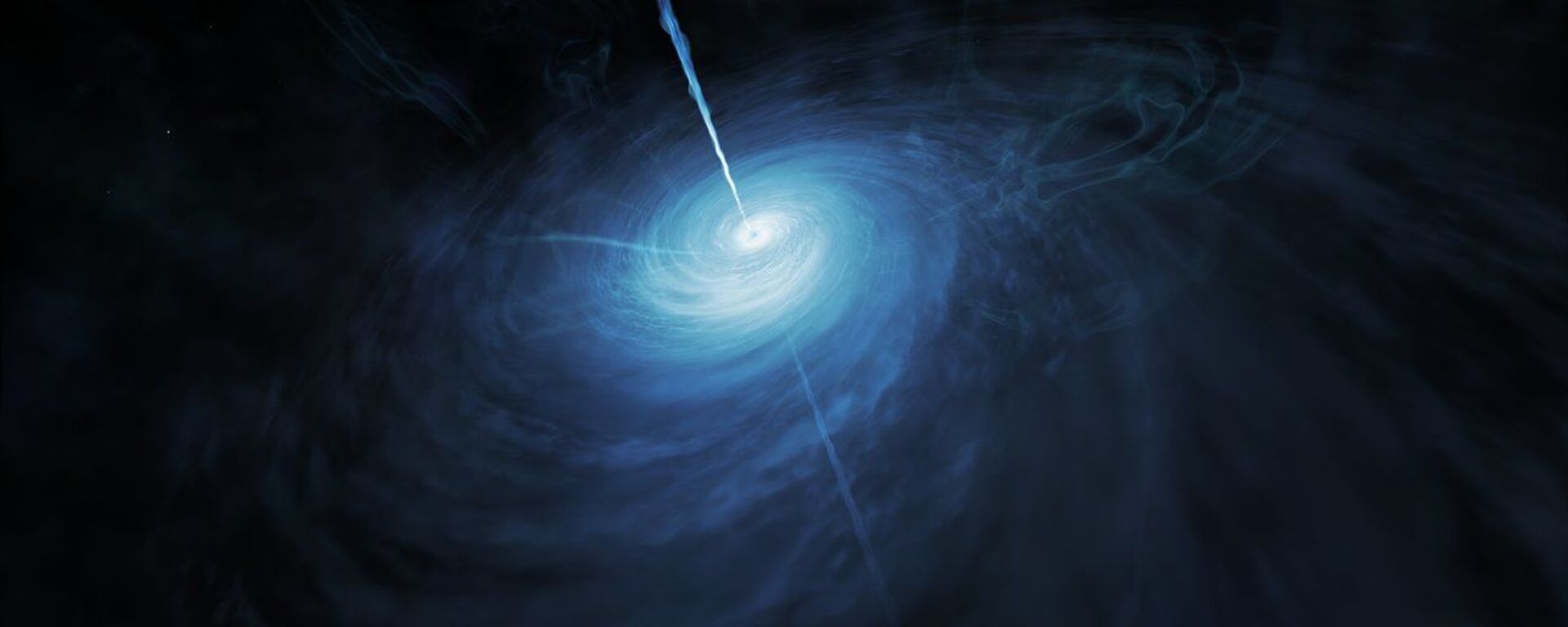 Ilustração artística do quasar J043947.08+163415.7 no Universo primordial - Sputnik Brasil, 1920, 10.01.2019