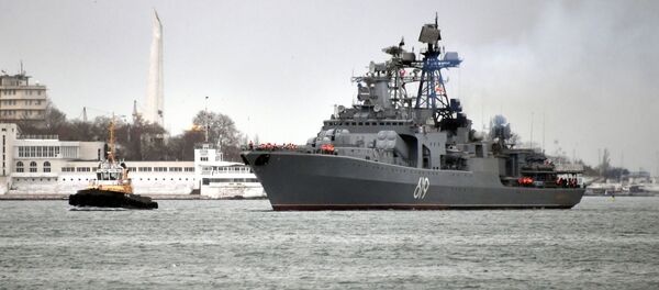 Grande navio antissubmarino Severomorsk da Frota do Norte - Sputnik Brasil