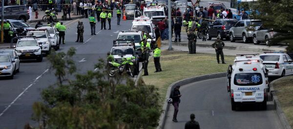 El lugar de coche bomba en Bogotá, Colombia - Sputnik Brasil