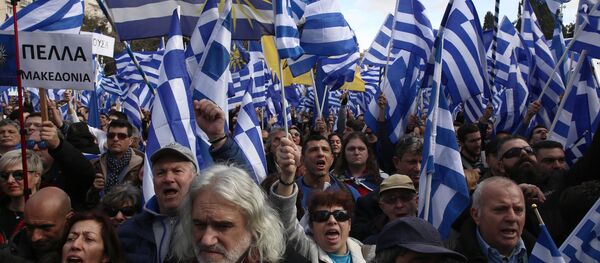 Rally Against Macedonia Name Change Deal in Athens - Sputnik Brasil