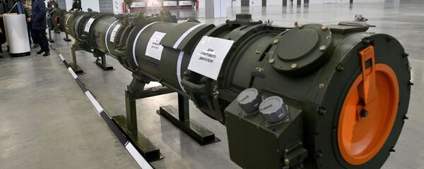 Míssil modernizado 9М729 apresentado pelo Ministério da Defesa russo no pavilhão de exibição Patriot, nos arredores de Moscou - Sputnik Brasil