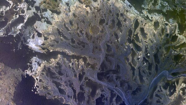 O delta de um rio extinto na cratera Eberswalde, em Marte - Sputnik Brasil