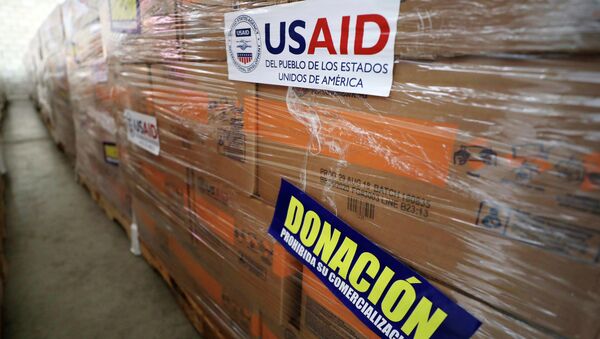 Ajuda humanitária dos EUA enviada à Venezuela e armazenada na Colômbia. - Sputnik Brasil