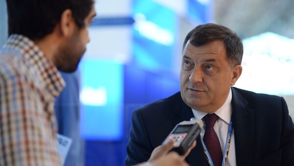 Milorad Dodik, presidente da República Sérvia durante o Fórum Internacional de São Petersburgo - Sputnik Brasil