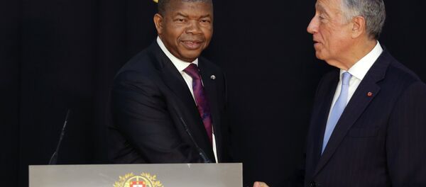 O presidente de Angola, João Lourenço, e seu homólogo português, Marcelo Rebelo de Sousa, durante o encontro em Lisboa em 22 de novembro de 2018 - Sputnik Brasil