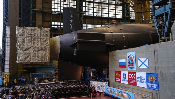 Lançamento do cruzador submarino nuclear Knyaz Vladimir em Severodvinsk. - Sputnik Brasil