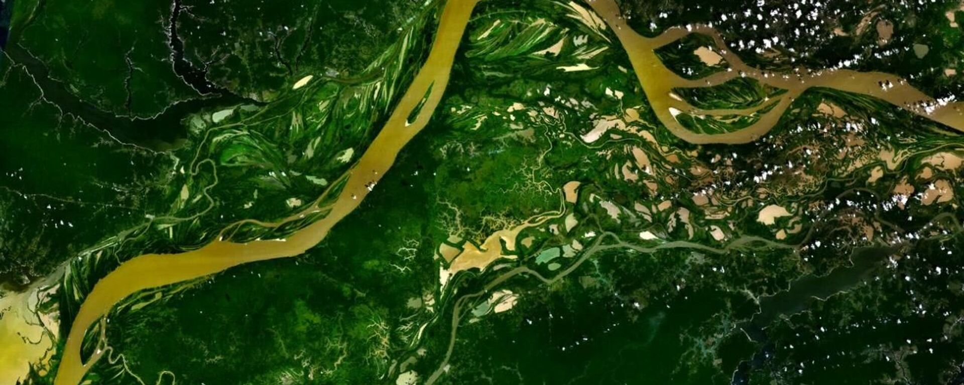 Rio Amazonas, que corre pela América do Sul, é um dos rios mais extensos do mundo, com 6,4 mil quilômetros de comprimento. A foto do rio foi tirada por satélites - Sputnik Brasil, 1920, 22.08.2024