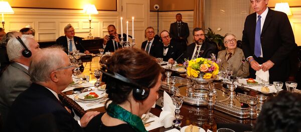 Presidente do Brasil, Jair Bolsonaro, durante jantar em Washington, DC, EUA, em 17 de março de 2019 - Sputnik Brasil