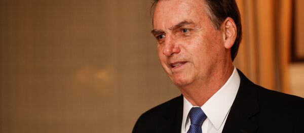 Presidente do Brasil, Jair Bolsonaro, durante jantar em Washington, na Embaixada do Brasil nos EUA - Sputnik Brasil