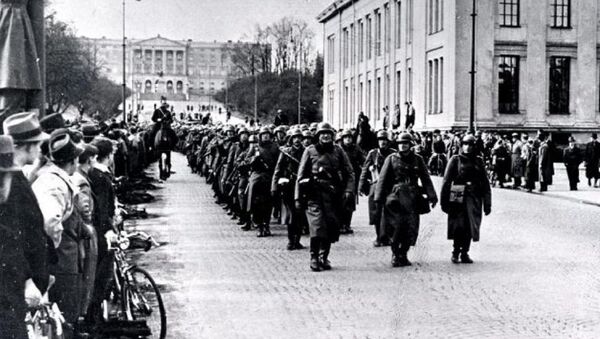 Soldados alemães marchando em Oslo, 9 de abril de 1940 - Sputnik Brasil
