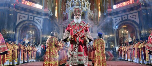 Easter service at Christ the Savior Cathedral Easter service at Christ the Savior Cathedral - Sputnik Brasil