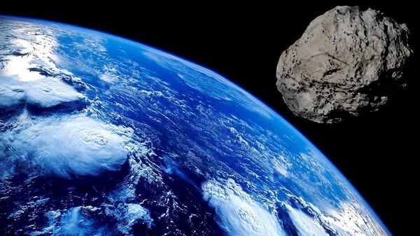 Asteroide se aproximando da Terra (imagem ilustrativa) - Sputnik Brasil