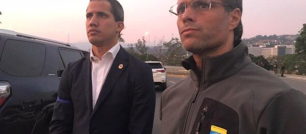 Los opositores venezolanos Juan Guaidó y Leopoldo López - Sputnik Brasil
