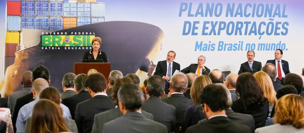 Presidenta Dilma Rousseff durante Cerimônia de lançamento do Plano Nacional de Exportações. (Brasília - DF, 24/06/2015) - Sputnik Brasil