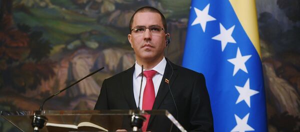 Jorge Arreaza, ministro das Relações Exteriores da Venezuela, durante coletiva de imprensa em Moscou, Rússia - Sputnik Brasil